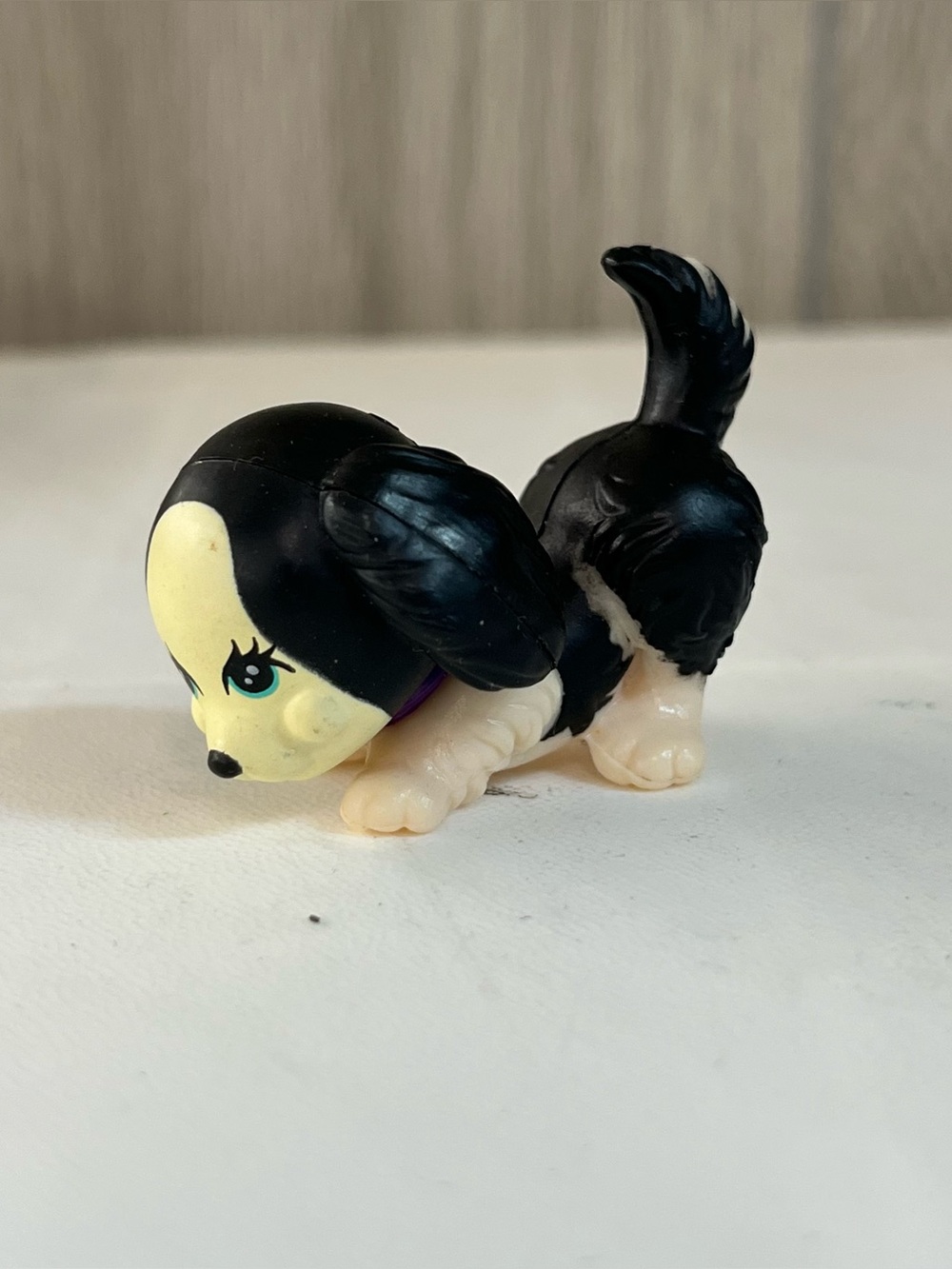Vtg Kenner 1992 Littlest Pet Shop Puppy Pals Black & White Spaniel Dog